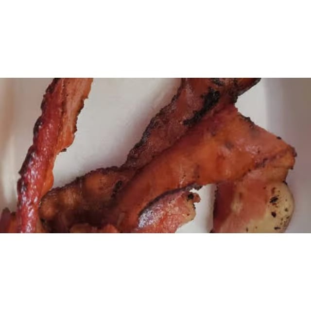 Hardwood-Smoked Bacon, Smoked Ham, Pork Sausage or Turkey Sausage.