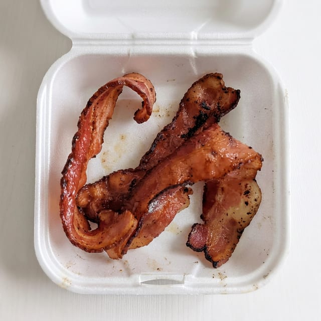 Hardwood-Smoked Bacon, Smoked Ham, Pork Sausage or Turkey Sausage.